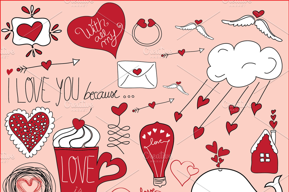Valentine’s Day Doodles, an Illustration by Klipa Illustrations (Photo 1 of 3)