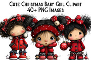 Cute Christmas Baby Girl Clipart, an Illustration by Pixels.Craft (Thumbnail 1 of 6)