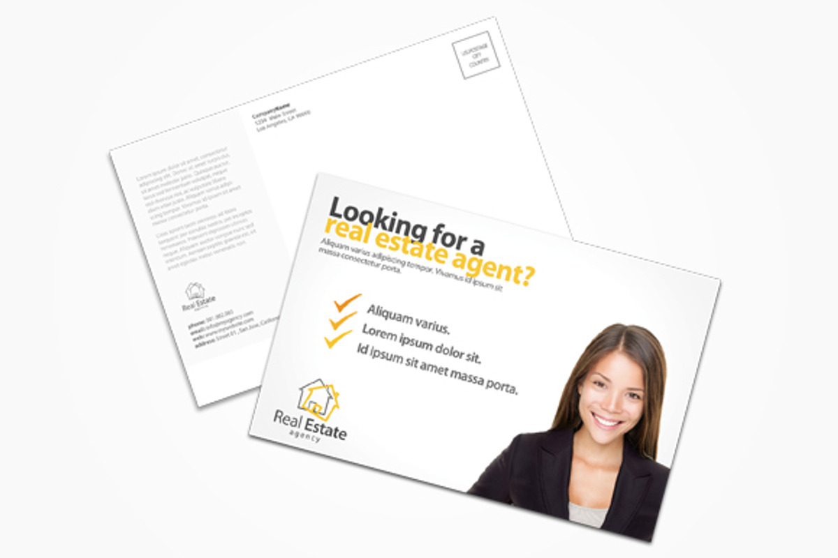 Real Estate Agent Postcard, a Card Template by printdesignbundle