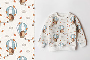 Hedgehog and air balloon, a Pattern Graphic by Olena Kuznietsova (Thumbnail 5 of 10)