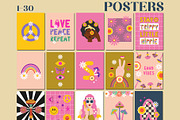 Retro groovy posters - wall art, an Illustration by Sofico (Thumbnail 11 of 13)