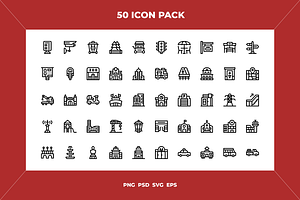 City icons, an Outline Icon by Wencory