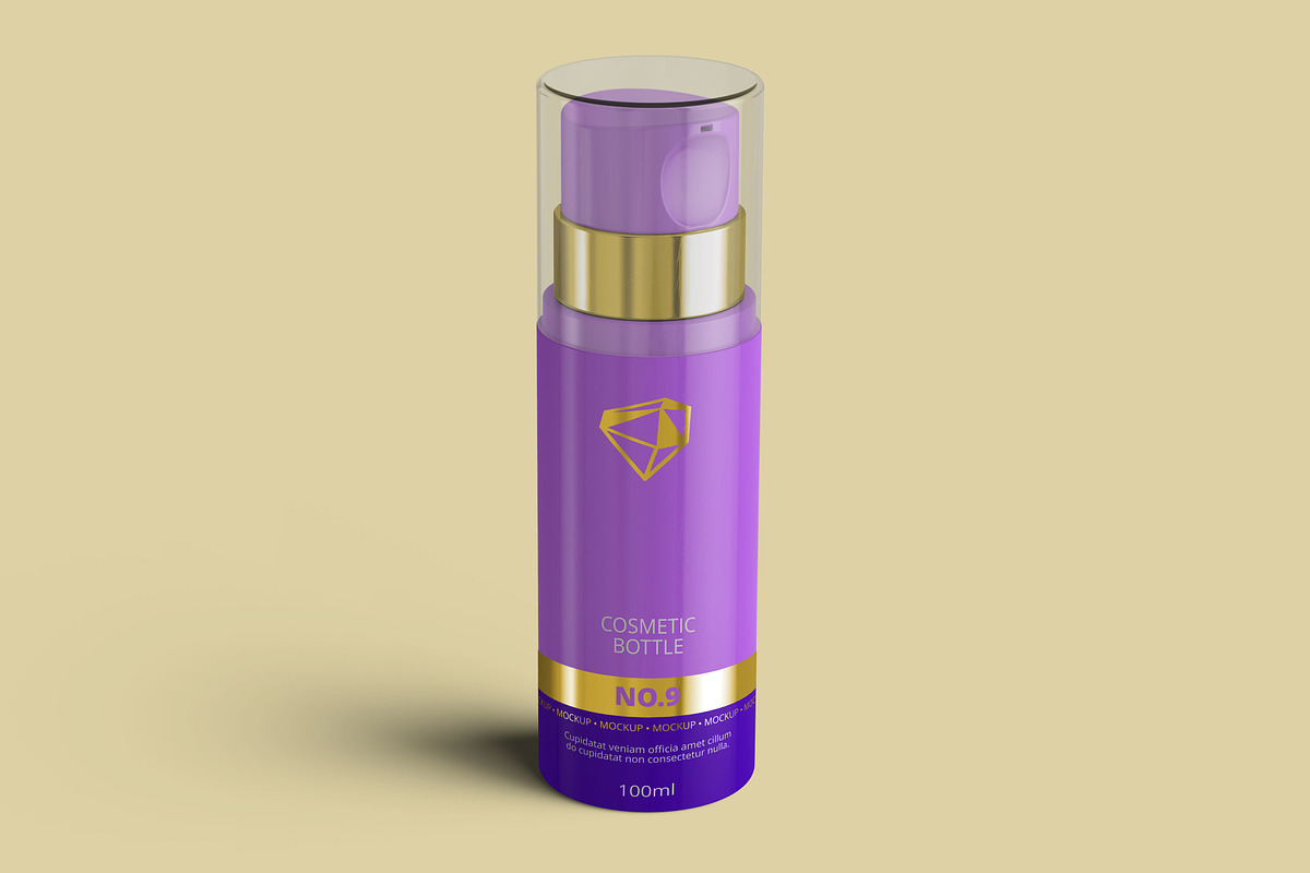 Airless Pump Cosmetic Bottle Mockup, a Cups & Container Mockup by Digitalphaser (Photo 4 of 5)