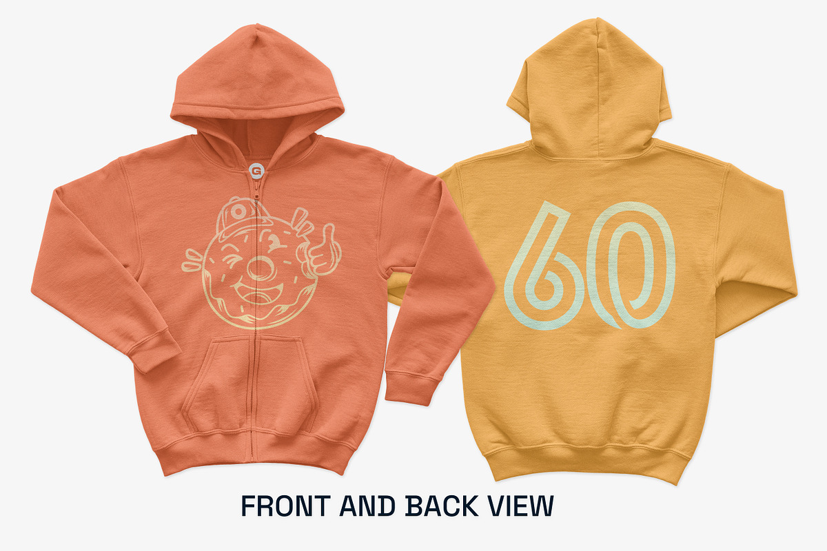 Gildan 18600B Youth Zip Hood Mockups, a Shirt Mockup by GraphicHero (Photo 3 of 9)