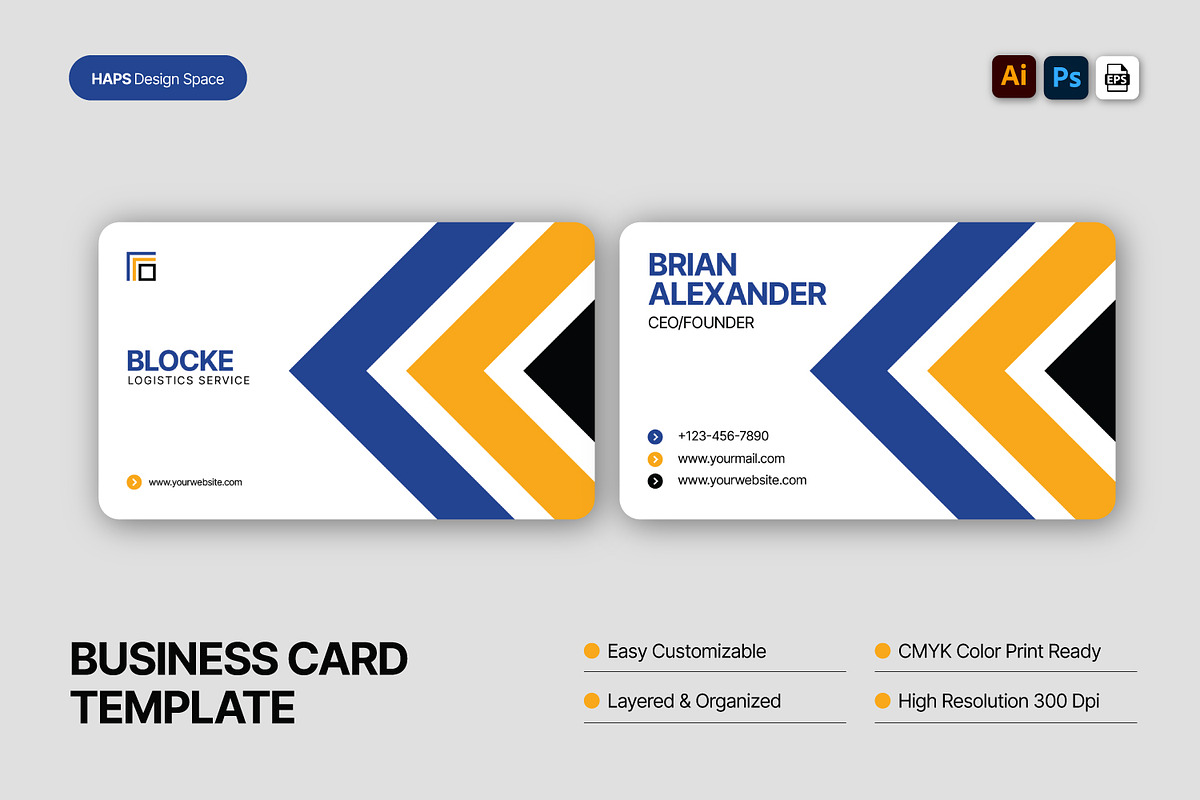 Business Card Template, a Business Card Template by Haps Space