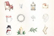 Cozy White Christmas Clipart, an Illustration by CrexoraLab (Thumbnail 2 of 5)