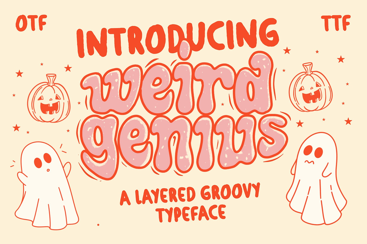 Weird Genius Fontvv- Groovy Font, a Handwritten Font by ariodsgn (Photo 1 of 9)