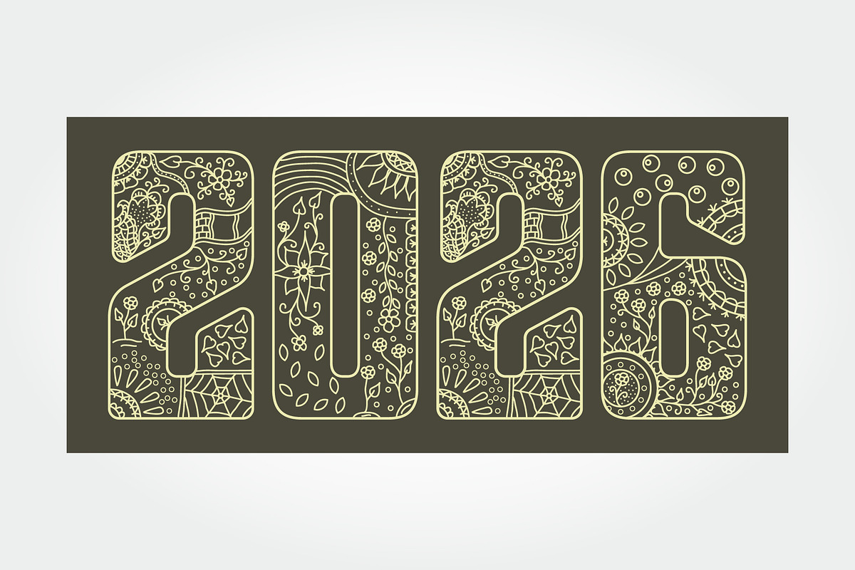 2026 New Year Typography Greeting, a Branding & Logo Template by PrastHF