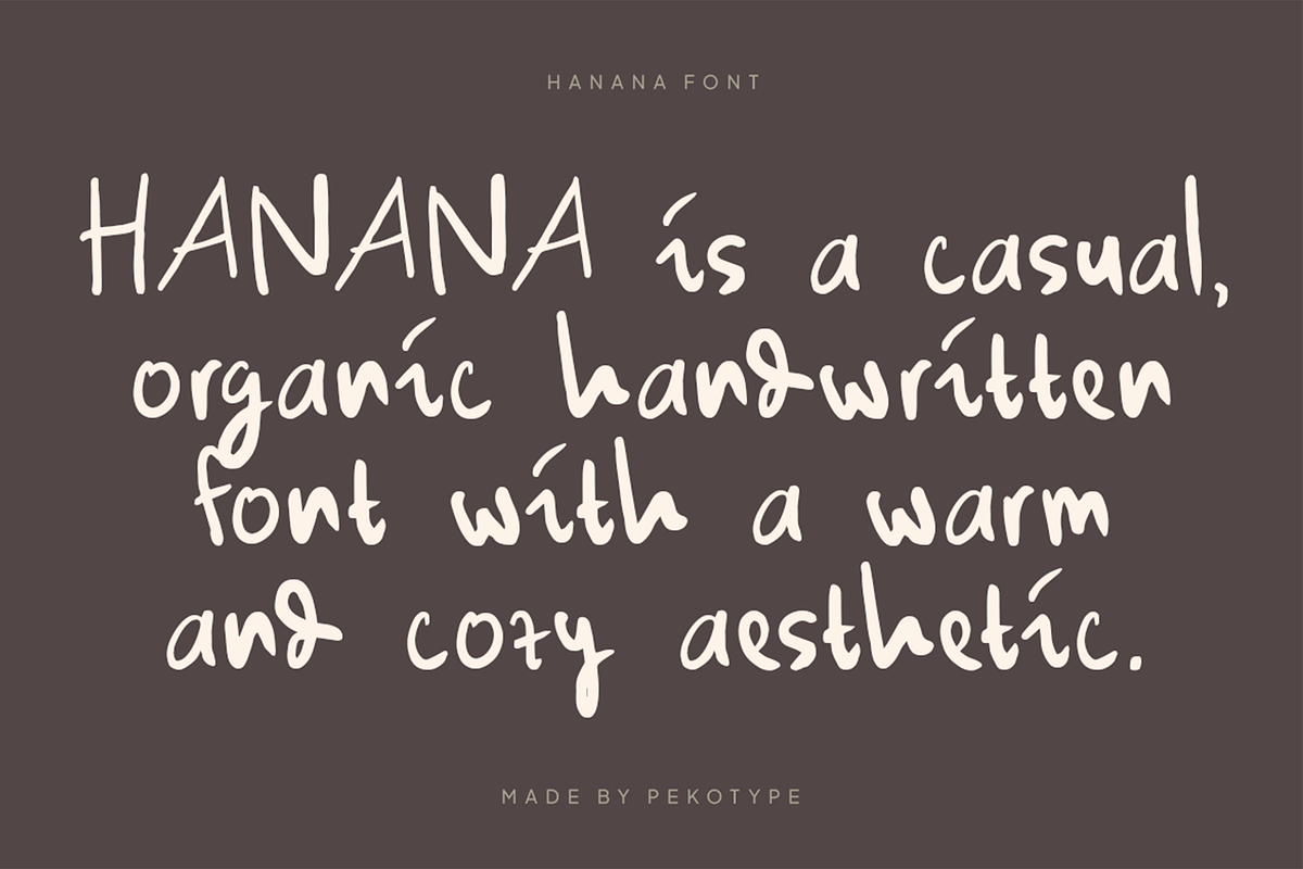 Hanana - Handwriting Font, a Handwritten Font by Pekotype (Photo 2 of 15)