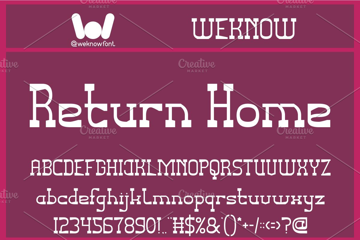 Return Home font, a Font by weknow (Photo 1 of 8)