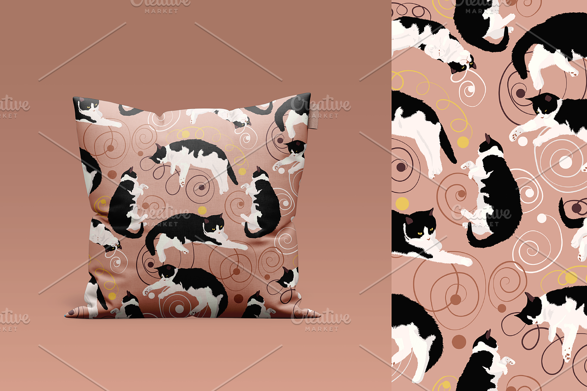 12+ patterns with cats, a Pattern Graphic by ОльгаМороз (Photo 2 of 3)