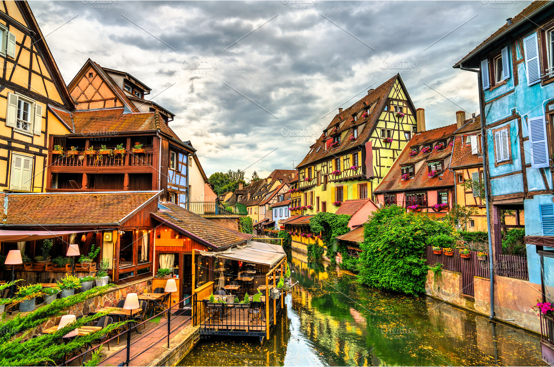 Traditional half-timbered houses in, an Architecture Photo by Leonid Andronov