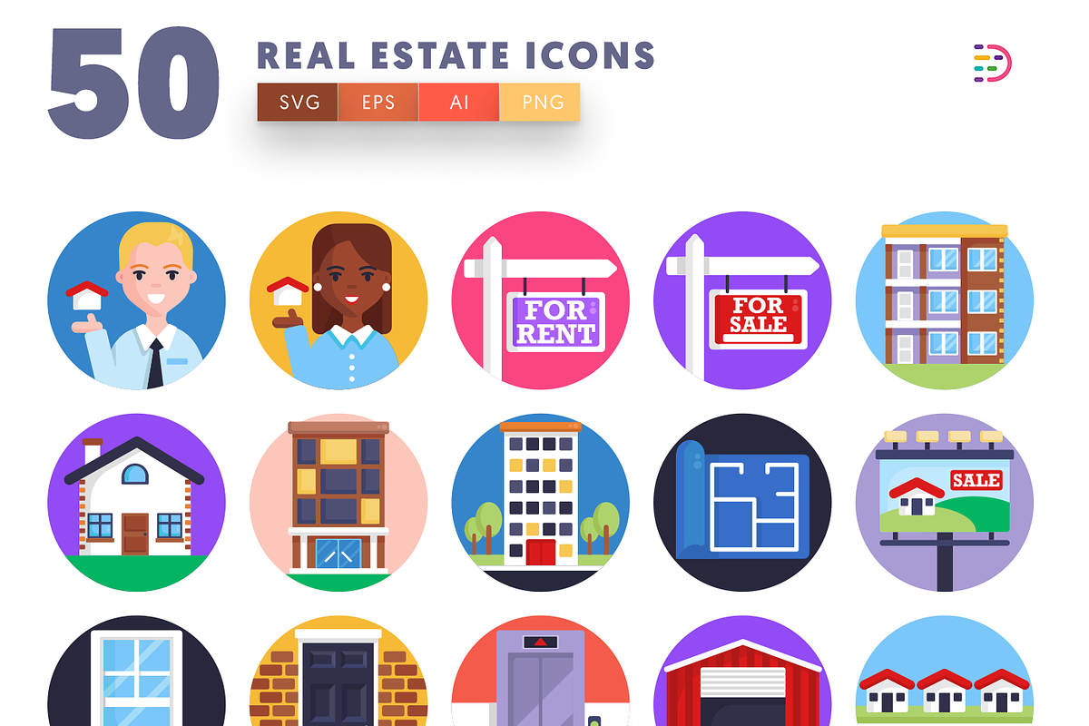 50 Real Estate Icons, an Outline Icon by Dighital (Photo 3 of 10)