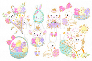 HAPPY EASTER BUNNIES Clipart