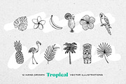 Tropical Leaves & Illustration Pack, a Food Illustration by Galaxybomb (Thumbnail 2 of 4)