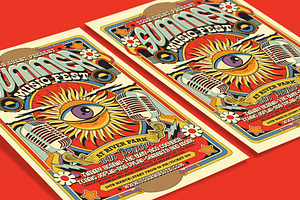 Retro Psychedelic Summer Music Festi