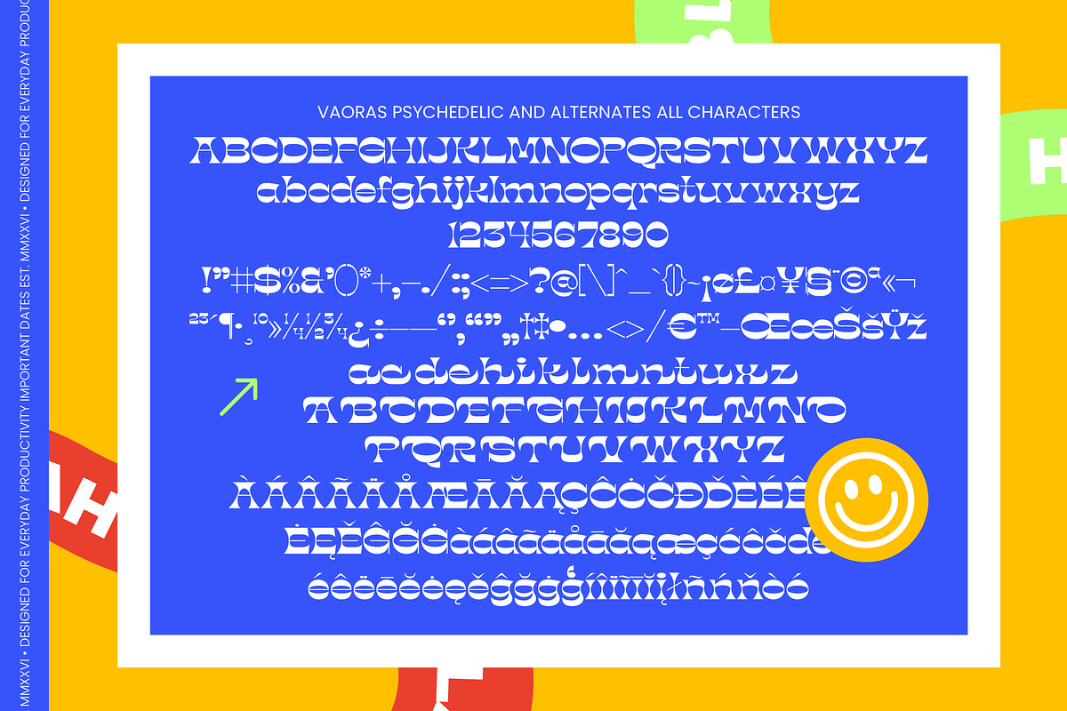 Vaoras Psychedelic Display Font, a Serif Font by timelesstype.co (Photo 10 of 10)