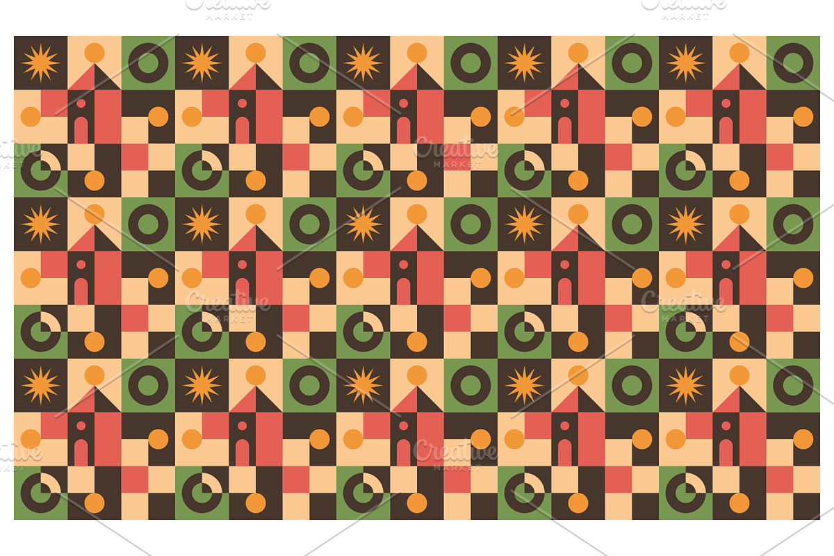 Retro Geometric Abstract, a Pattern Graphic by Creative Backgrounds