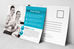 Fitness Post Cards Template