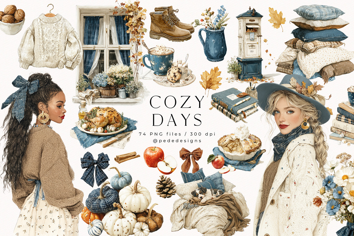 Cozy Days Collection, a Seasonal Illustration by PeDe Designs (Photo 2 of 31)