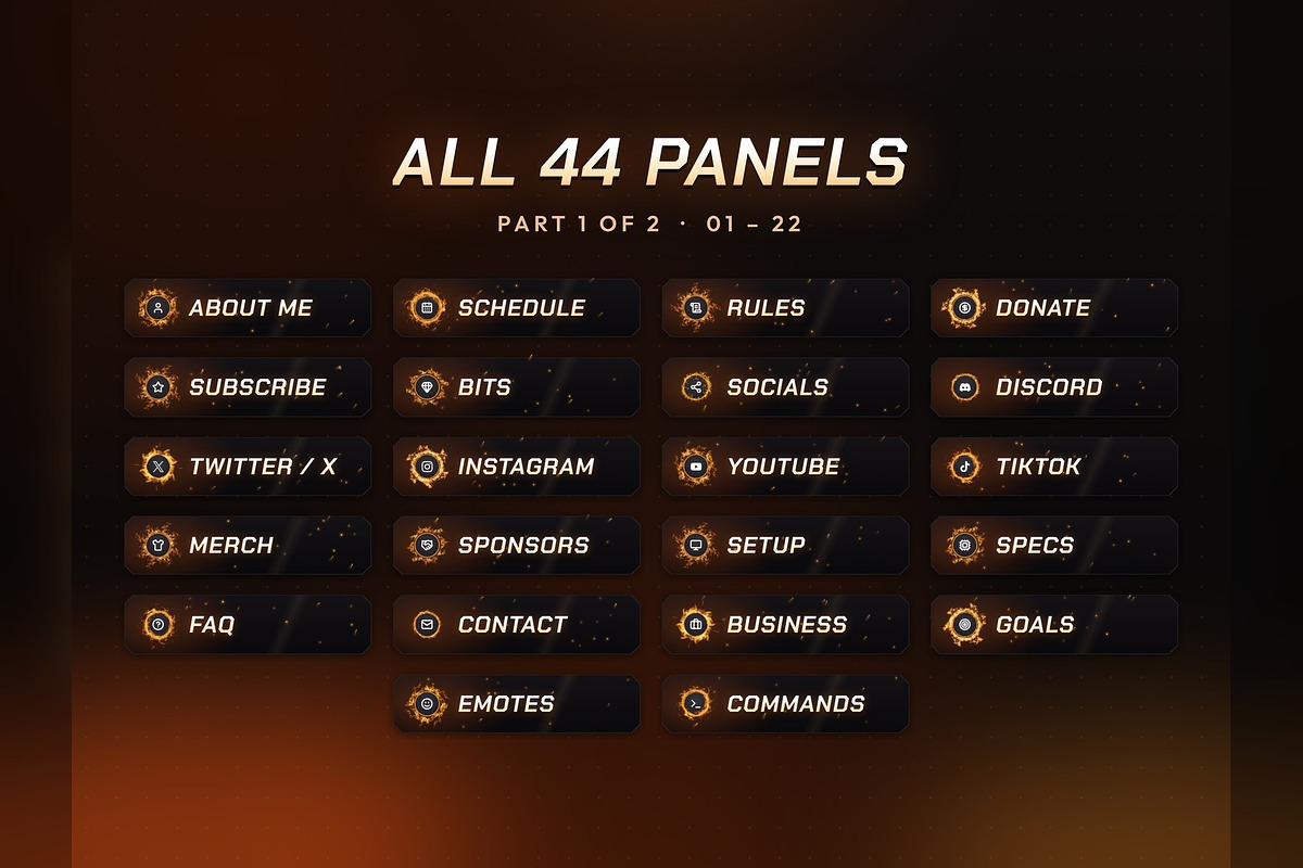 Fire Twitch & Kick Panels, an Object Graphic by Gear Store (Photo 2 of 7)