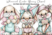 Whimsical Easter Bunny Clipart, an Illustration by Black Bird Studio (Thumbnail 1 of 5)
