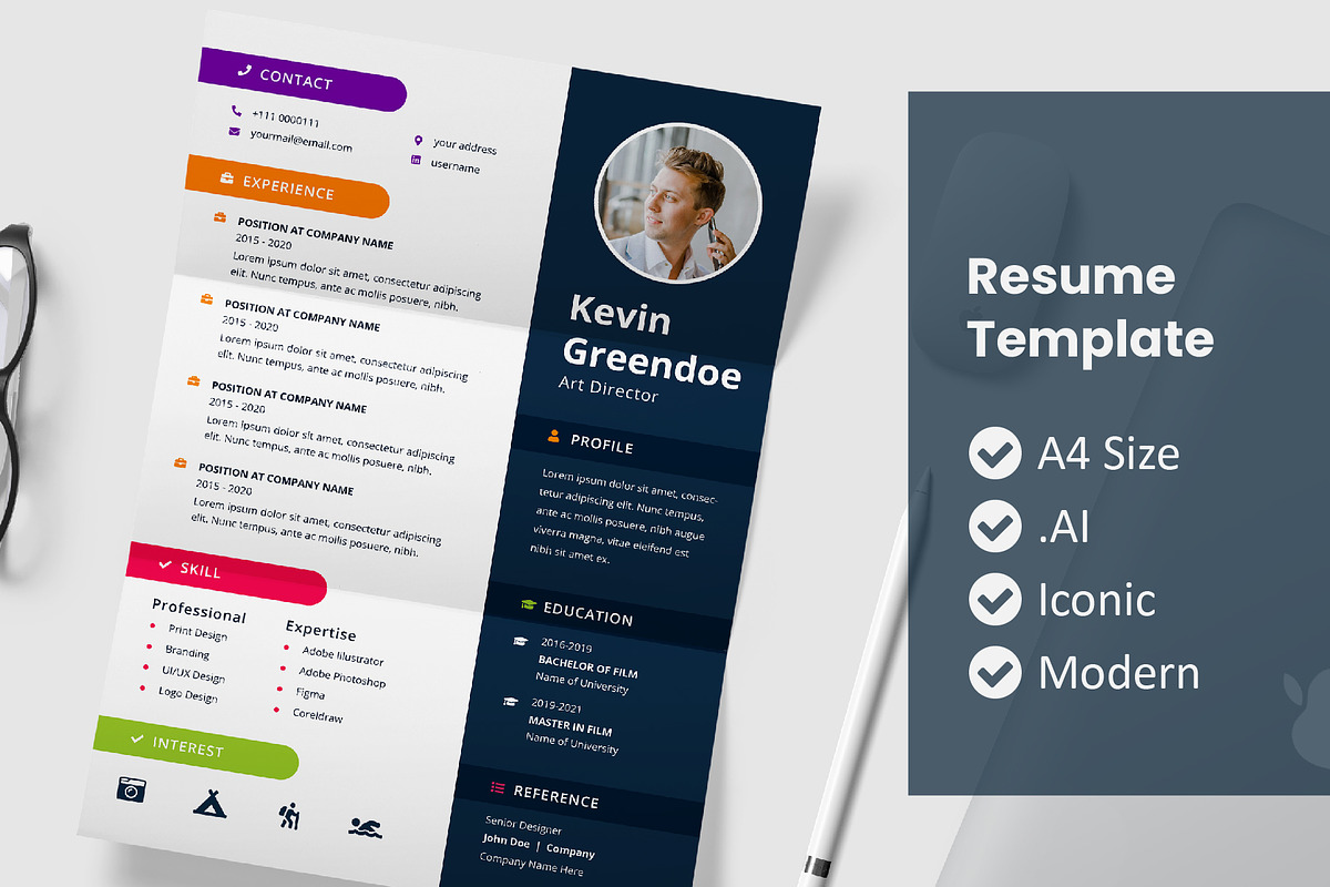 Right Photo Resume Template