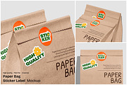 Paper Bag Sticker Label Mockup, a Packaging Mockup by Unerispace (Thumbnail 1 of 5)