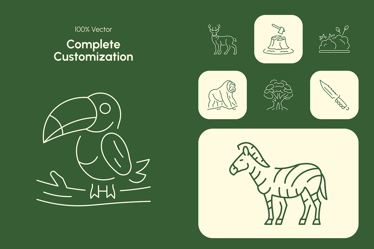Rainforest Art Icon Set, an Outline Icon by Prosymbols (Photo 5 of 7)