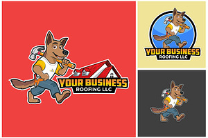 Dog Roofing Handyman Logo
