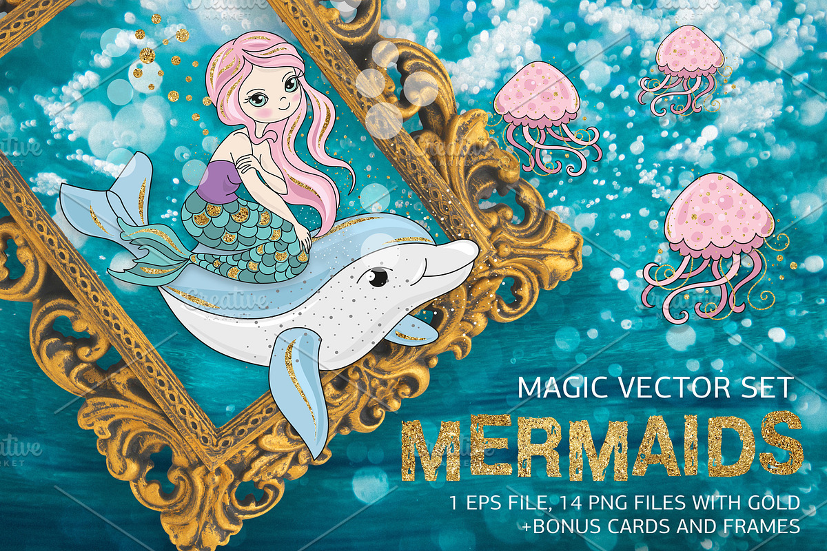 MERMAIDS, an Animal Illustration by FARAWAYKINGDOM (Photo 1 of 5)