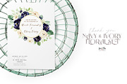 Navy and Ivory with Greenery Flowers, an Illustration by Kim Thoa Designs (Thumbnail 10 of 10)