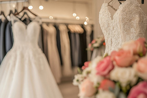 Bridal shop showcasing elegant gowns, a Photo by Beautiful things