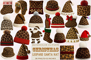 Christmas Leopard Santa Hat Clipart, an Illustration by SVGArt (Thumbnail 1 of 8)