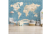 Kids World Map - Cartoon Ancient, a Graphic by PorcuPen Works (Thumbnail 2 of 7)
