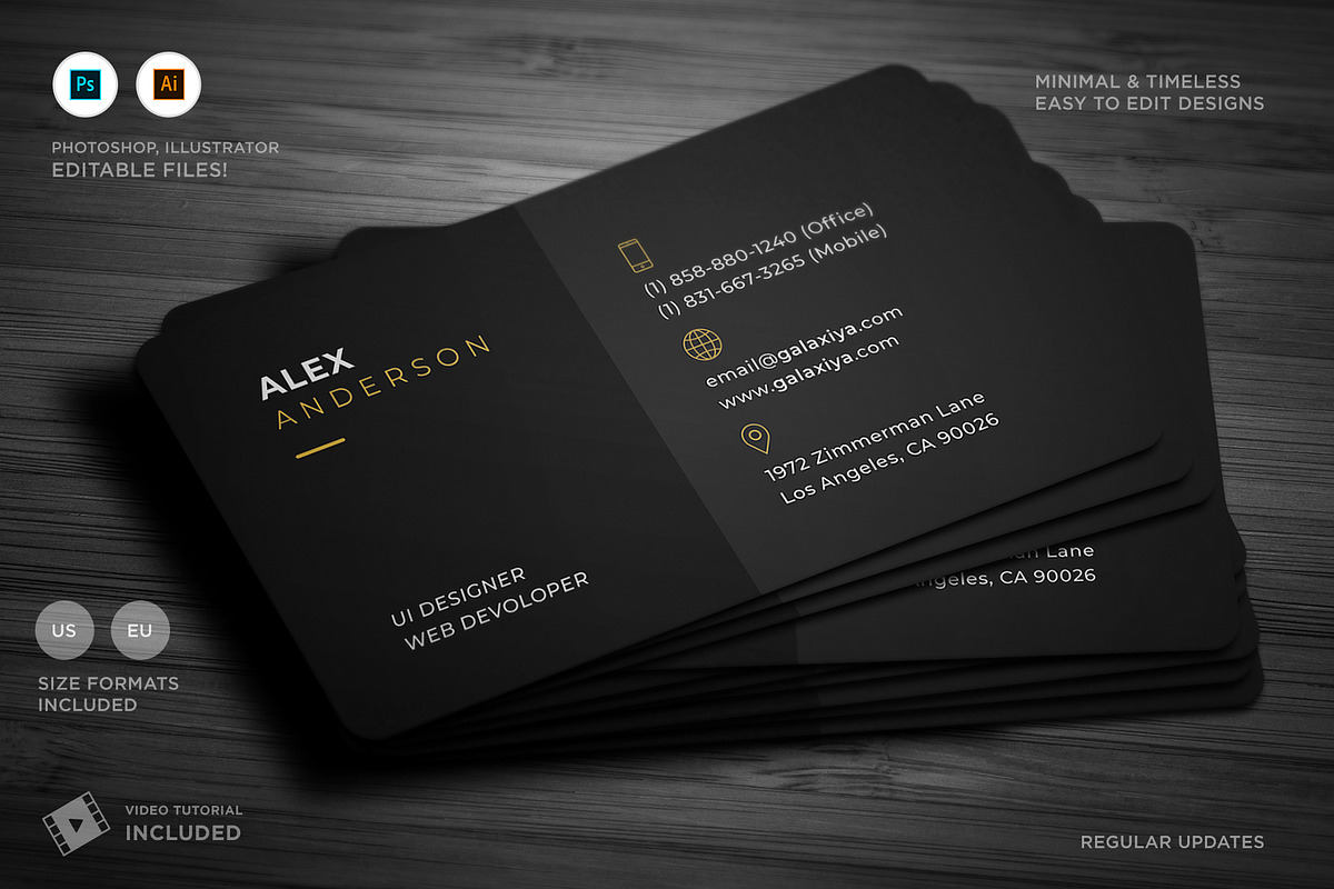 Minimal Individual Business Card, a Business Card Template by Galaxiya (Photo 1 of 8)