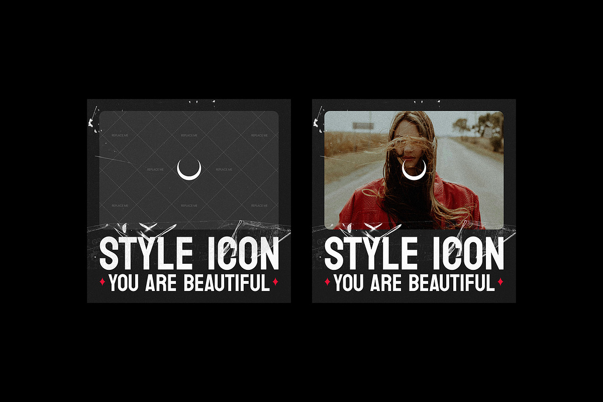 8 Grunge Fashion Style Instagram, a Social Media Template by Parisa-Artstudio (Photo 3 of 5)