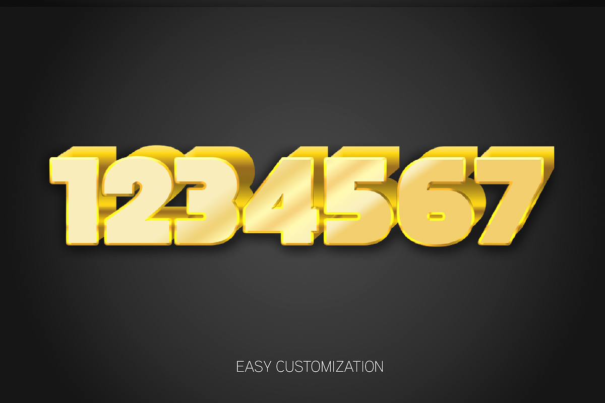 Golden 3D Glossy Block Text Effect preview 2