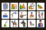 3D Hobby Icon Set, a Characters & Person 3D Model by Flat Icons (Thumbnail 7 of 8)