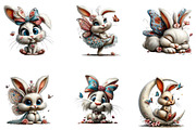 Bunny and Butterfly Clipart Set, a Seasonal Illustration by CreationArt (Thumbnail 4 of 5)