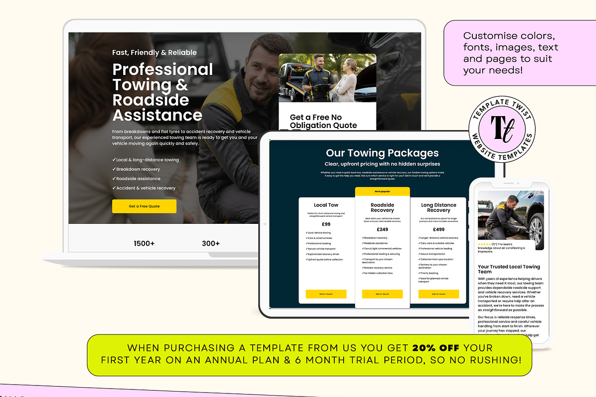 Towing Squarespace Template, a Squarespace Template by Template Twist Shop (Photo 7 of 9)