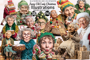 Funny Old Lady Christmas Sublimation, an Illustration by SVGArt