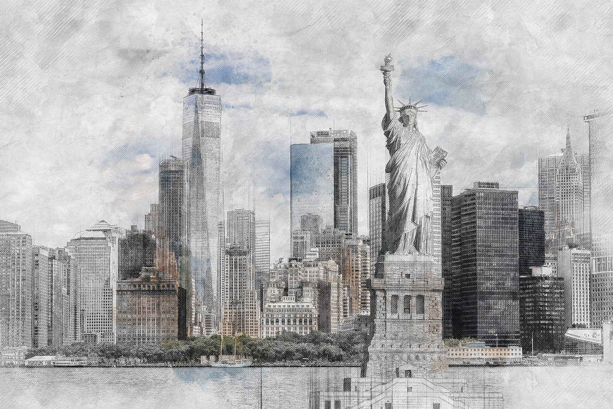 Illustration New York city, an Illustration by J&T photo and design