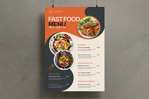 Fast Food Menu Template, a Flyer Template by MightyDesign