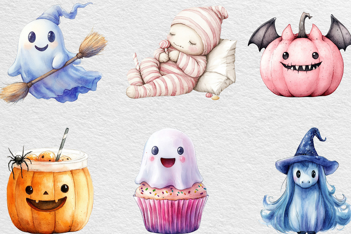 Cute Halloween Sublimation Clipart, an Illustration by Black Bird Studio (Photo 6 of 6)