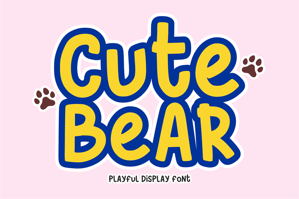 Cute Bear - Playful Display Font, a Handwritten Font by KiddoGlyphs Studio (Photo 1 of 5)