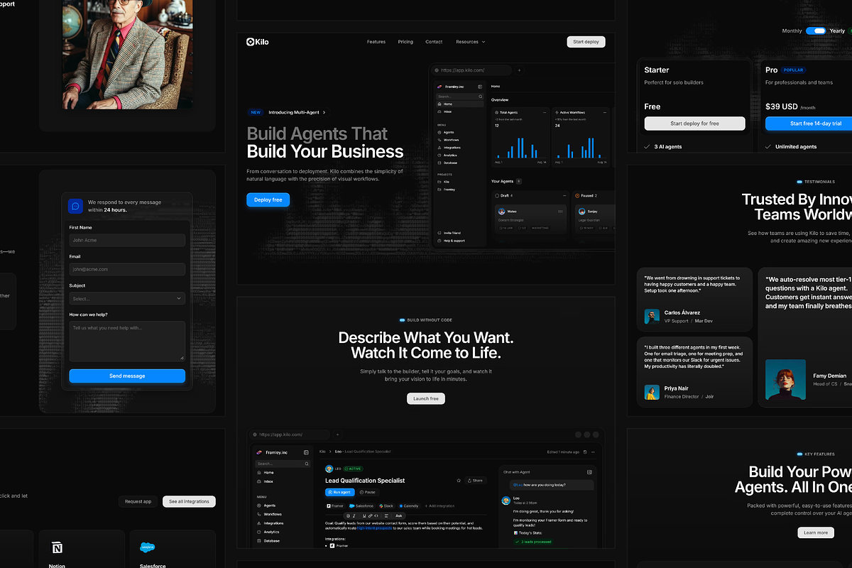 Kilo - AI SaaS Framer Template, a Landing Page Template by Framley (Photo 2 of 4)