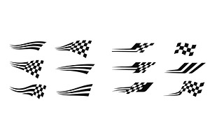 Creative designs of racing flags and, a Technology Illustration by ZinetroN