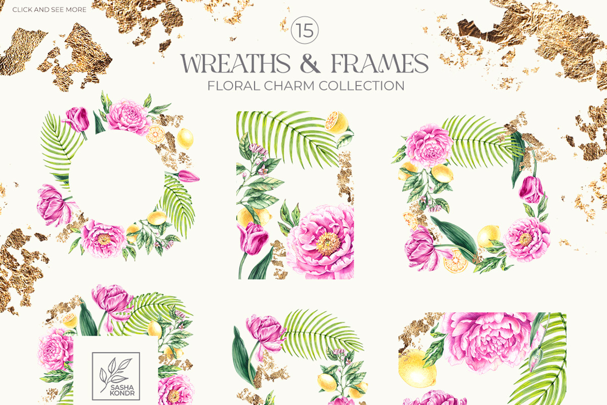 Floral Charm Botanical Watercolor, a Decorative Illustration by SashaKondr (Photo 11 of 16)