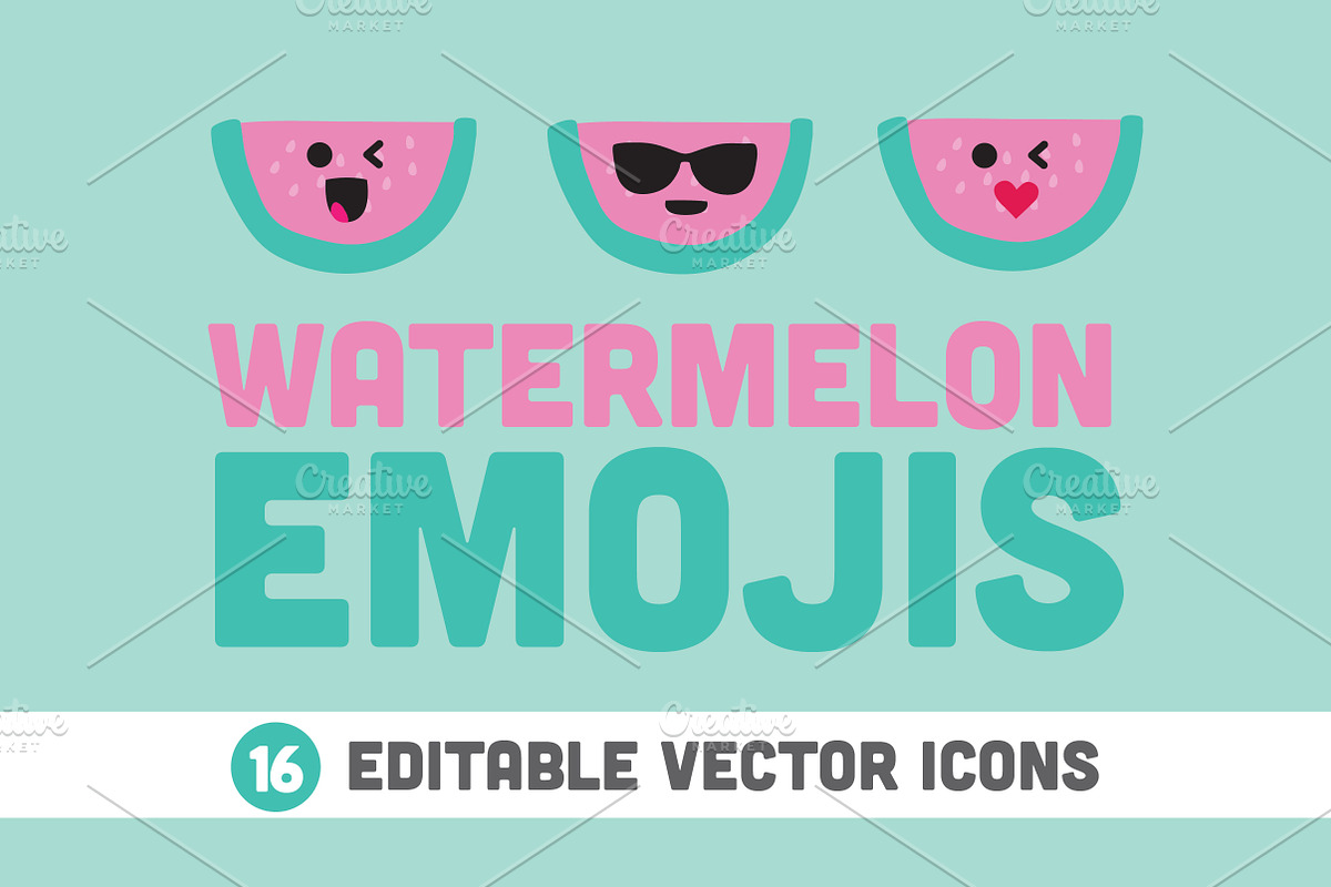 Watermelon Emojis, an Emoji Icon by Kanga & Moose (Photo 1 of 4)